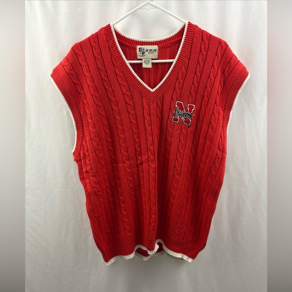 Vintage Nebraska Cornhuskers Sweater Vest Mens XL Red Pullover Preppy College - Picture 2 of 7